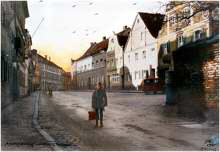 Weingraben, colorierte Photographie von Valentin Ott