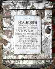 Gedenktafel von K�nig Max Josef: Benefiziat Anton Nagl *1742 †1812