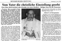 Vom Vater die christliche Einstellung geerbt - MZ vom 24. Juli 1999