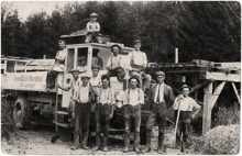 Lkw von Josef B�chl an Tonverladestation der Vereinigte Bleicherdefabriken AG - Anfang 1930er