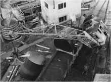 13. Dezember 1966, der Ardelt Dampfbagger der S�d Chemie ist umgekippt