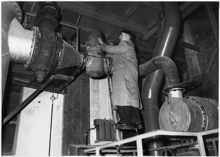 17. Februar 1958, erste Inbetriebnahme der Trockner mit Erdgas